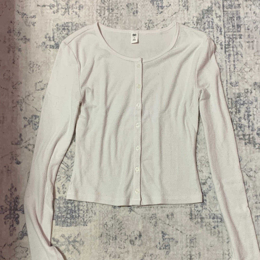 BP Women's Cardigan Set - White and Blue - Picture 2 of 4